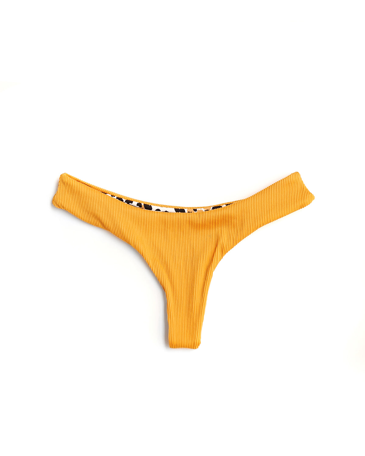 REVERSIBLE HIGH THONG MUSTARD