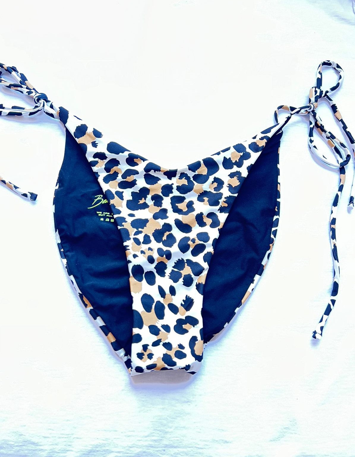 STRAPS RUCHED HIGH THONG LEPARD