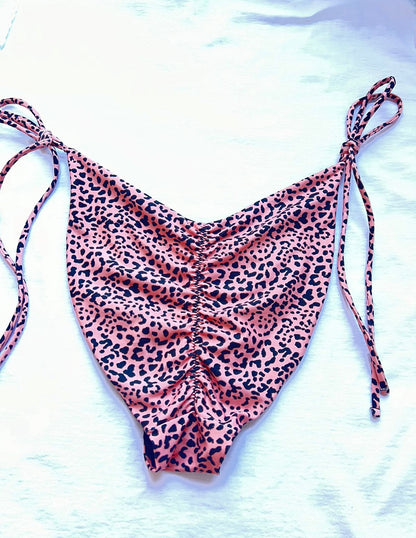 STRAPS RUCHED HIGH THONG SUNSET CHEETAH